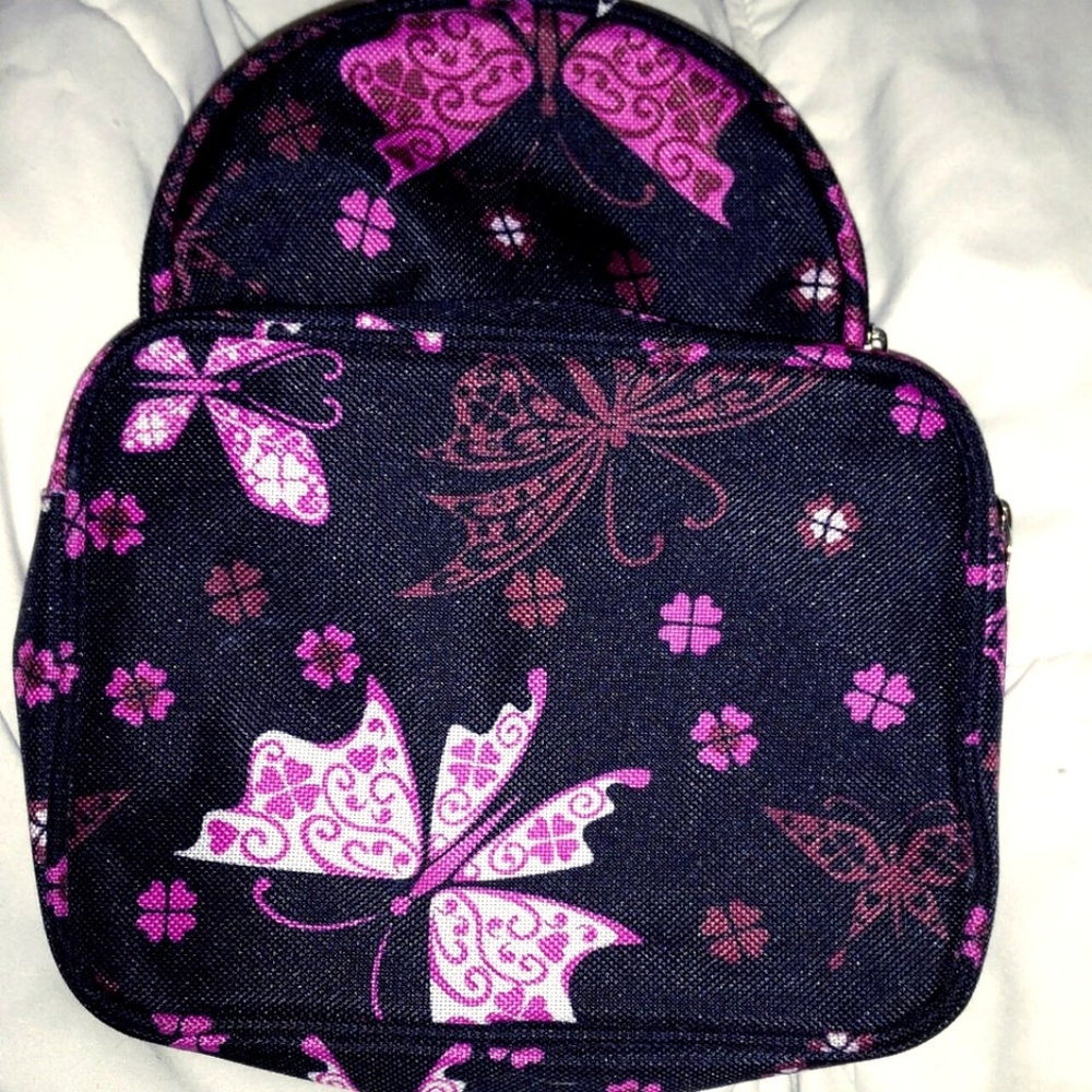 🌞   🌞 2 Make-up Bags, b&w, &pink butterflies
